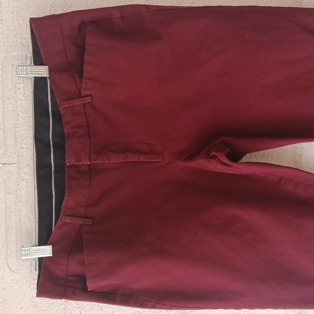 a.n.a Deep Red Cropped Ankle Pants, Pockets, Stretch - Picture 3 of 13